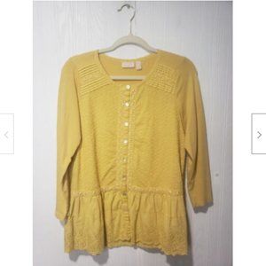 Logo Lori Goldstein Boho Lace Tunic Top